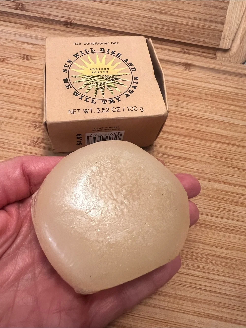 Sun Rise Hair Conditioner Bar in Brown Kraft Box